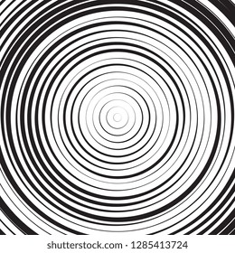 Black and white concentric line circle background. Wash and storm concept or simple vector illustration of ripple effect