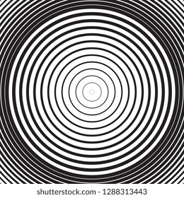 Black and white concentric line circle background. Wash and storm concept or simple vector illustration of ripple effect