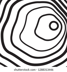 Black and white concentric line circle background. Wash and storm concept or simple vector illustration of ripple effect