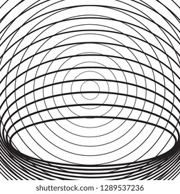 Black and white concentric line circle background. Wash and storm concept or simple vector illustration of ripple effect