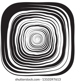 Black and white concentric line circle background. Wash and storm concept or simple vector illustration of ripple effect