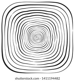 Black and white concentric line circle background. Wash and storm concept or simple vector illustration of ripple effect