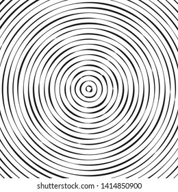 Black and white concentric line circle background. Wash and storm concept or simple vector illustration of ripple effect