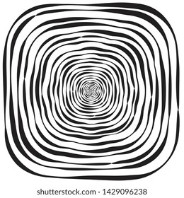 Black and white concentric line circle background. Wash and storm concept or simple vector illustration of ripple effect