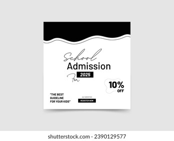 Plantilla de banners para publicaciones en redes sociales de la escuela de conceptos en blanco y negro 