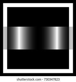 black and white conceptually abstract illustration, shiny silver bands