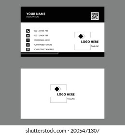 Black and white concise business card design template