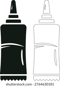 Black and white condiment squeeze packet