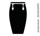 a black and white conga drum vector illustration for percussion music rhythm and graphic design projects