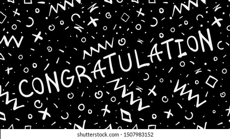 Black and white congratulation greeting card