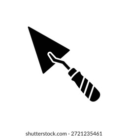 Black and white construction trowel hand tool icon