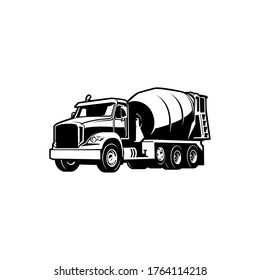 black white construction truck vector