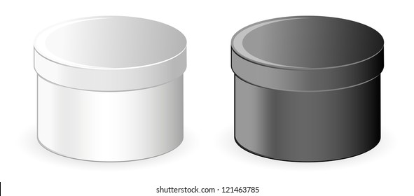 Black and white containers