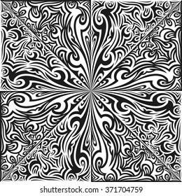 black and white contemporary native pattern