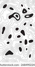 Contorno en blanco y negro patrón abstracto sin fisuras textura de línea topográfica audaz diseño moderno de fondo mínimo para Fondos de pantalla carteles de marca e impresiones digitales