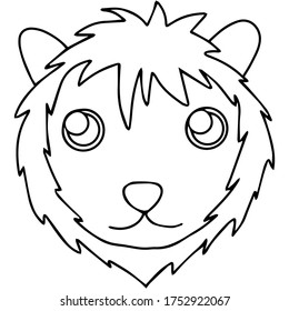 black and white contour lion