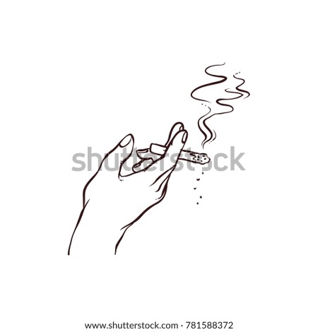 Black White Contour Male Hand Holding Stock Vector (Royalty Free ...