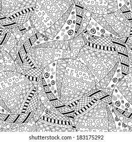 Black and White Contour Seamless Pattern
