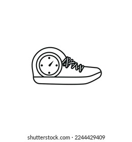 Ilustración vectorial de contorno blanco y negro de los zapatos. zapatillas, unisex, zapatillas de deporte. línea vectorial. Pasos 10