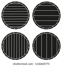 Black and white copy space on barrel silhouette set. Template for ad sign. Alcoholic beverage themed vector illustration for poster, leaflet, certificate, flayer, brochure or invitation background