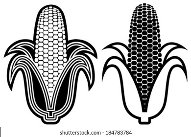 black & white corn icons