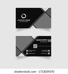 Black & White Corporate Business Card Vector Design. Different modern shape business card design.