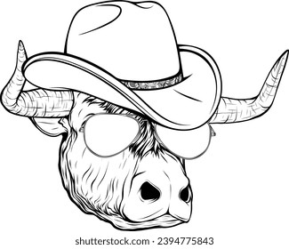 black and white of cow head