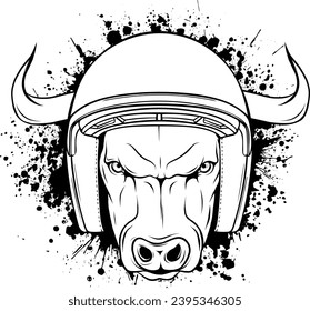 black and white of cow head