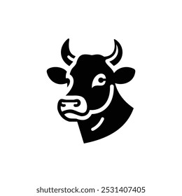 Preto e branco cabeça de vaca Silhueta retrato, logotipo, elemento. Ilustração vetorial do animal de logotipo.