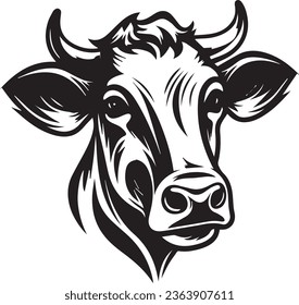 
black and white cow logo