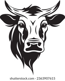 
logotipo de vaca en blanco y negro
