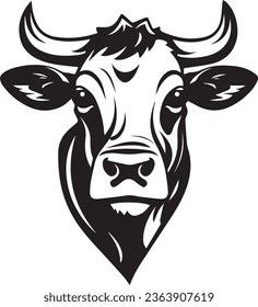 
black and white cow logo