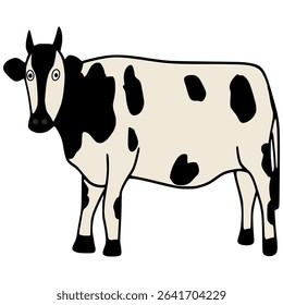 Black and white cow vector image