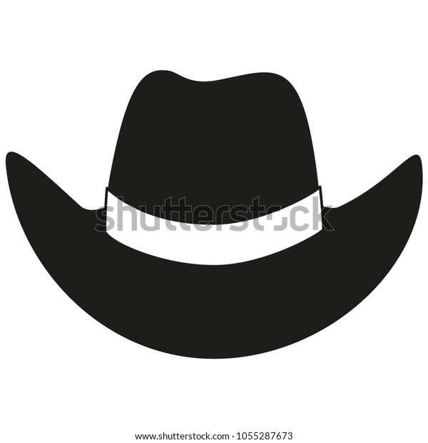 Black White Cowboy Hat Silhouette Wild Stock Vector (Royalty Free ...