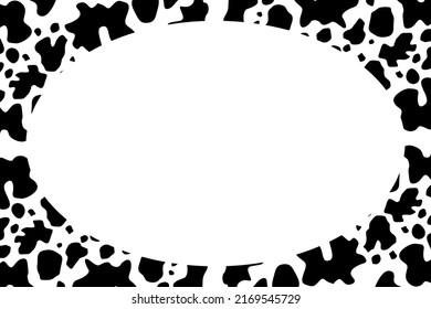 black and white cowhide pattern with text area