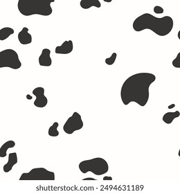 Black and white cowhide print. Vector illustration