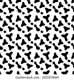 Black and white cowhide seamless pattern. vector abstract cows skin texture 