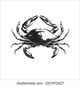 Black and White Crab Vector Design