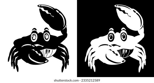 BLACK AND WHITE Crab VECTOR LOGO