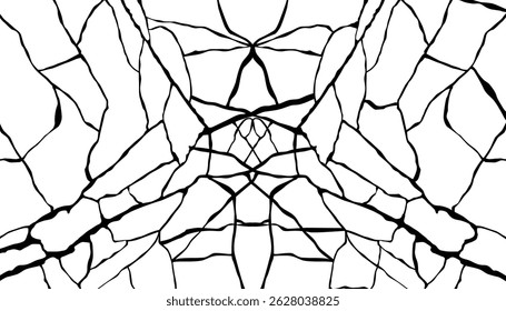 Fondo de patrón abstracto agrietado en blanco y negro: diseño de textura fracturada simétrica para el arte moderno,
fondos o proyectos de Diseño gráfico.