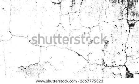 Black and White Cracked Grunge Wall Overlay Texture
