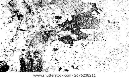 Black and white cracked texture with horizontal fissures, distressed grunge surface damage, vintage concrete wall background for abstract overlays, posters, and design templates
