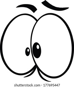 Black And White Crazy Cartoon Eyes