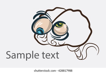 Black And White crazy facial double brain background and place for semple text