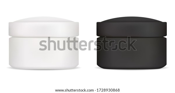 Download Black White Cream Jar Mockup Cosmetic Stock Vector Royalty Free 1728930868