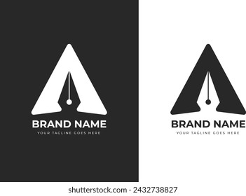 Diseño de logotipo de agencia creativa en blanco y negro Vector