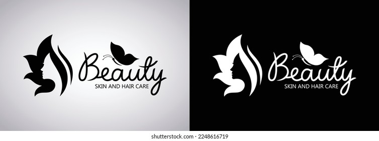 Black and White Creative Beauty Parlour Logo Template.