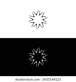 Diseño creativo del logotipo del vector del círculo blanco y negro .