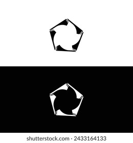 Black and white creative circle vector logo design .