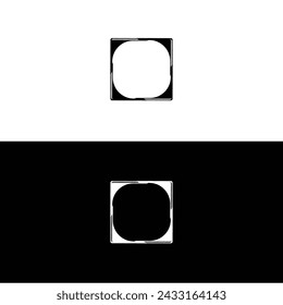 Diseño creativo del logotipo del vector del círculo blanco y negro .